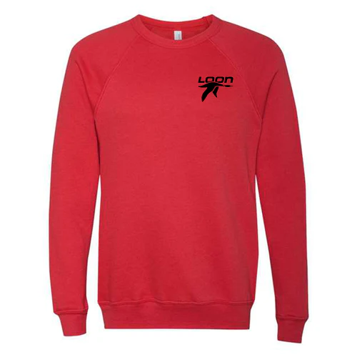 Loon Mountain Adult Crewneck Black Chest and Back Logo Red - Image 2
