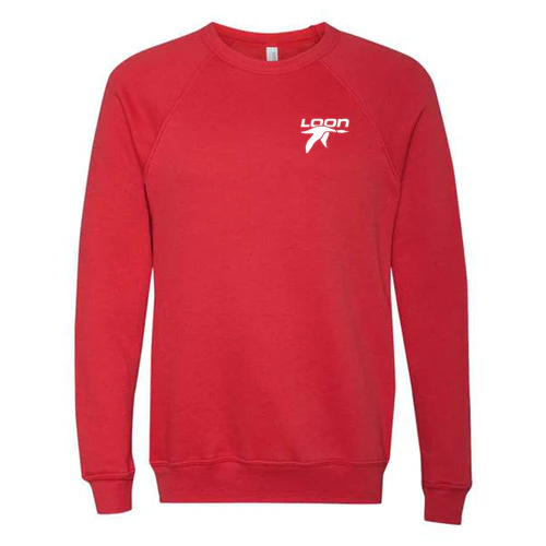 Loon Mountain Adult Crewneck White Chest and Back Logo Red - Image 2