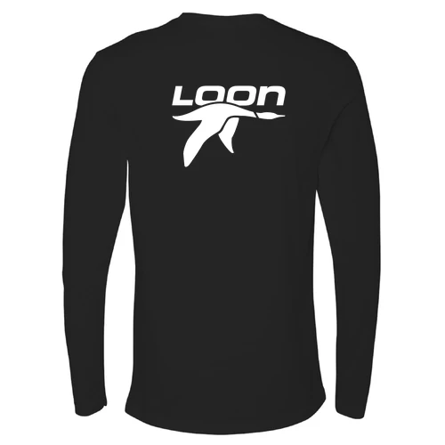 Loon Mountain Adult Long Sleeve White Chest and Back Logo Black - Image 4