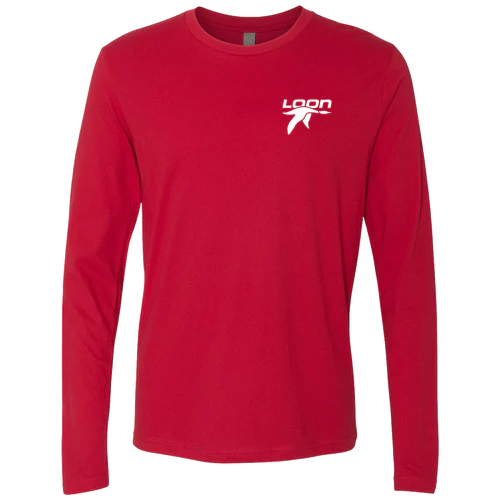 Loon Mountain Adult Long Sleeve White Chest and Back Logo Red - Image 2