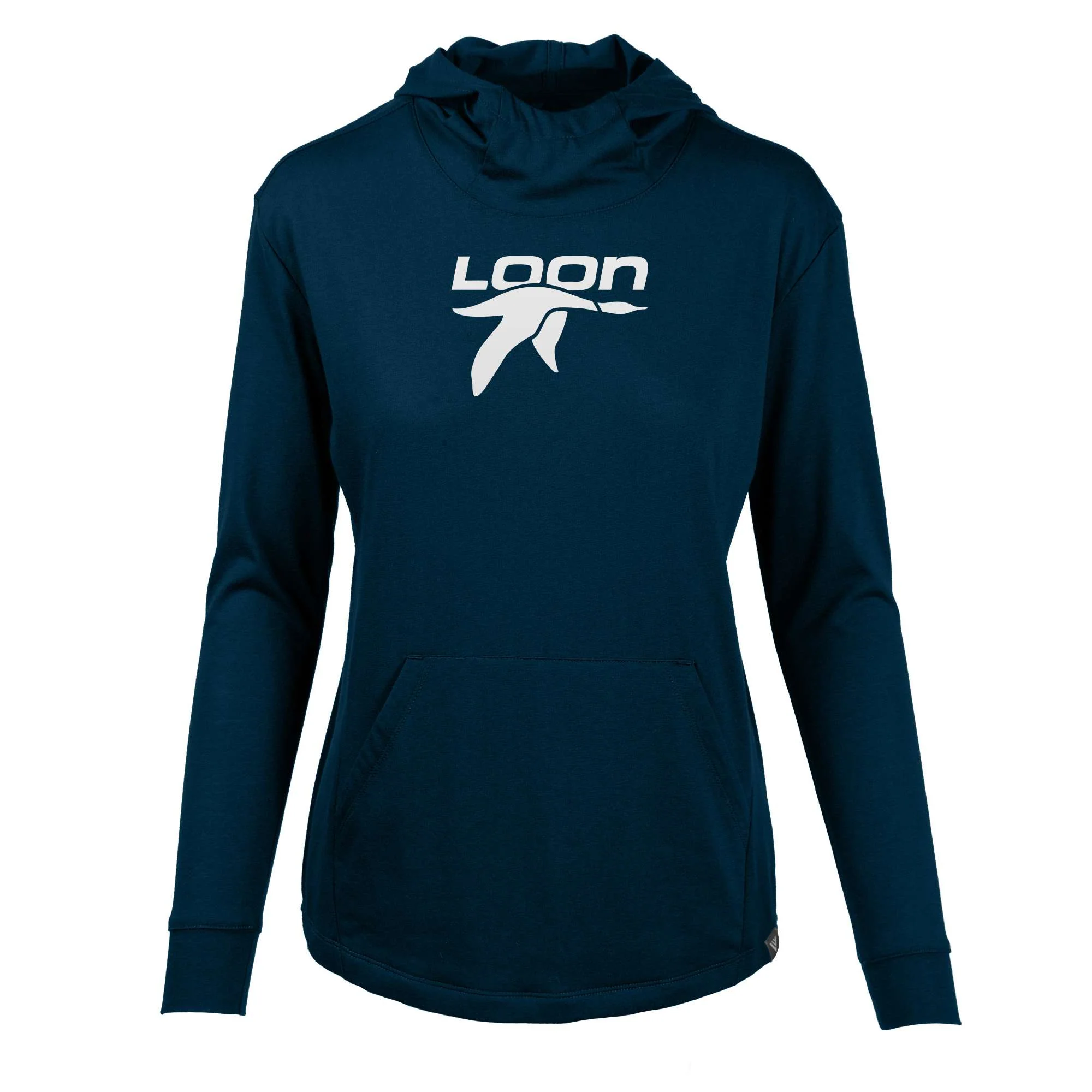 Loon Mountain Women's Lightweight Tech Hoody White Chest Logo - Image 6