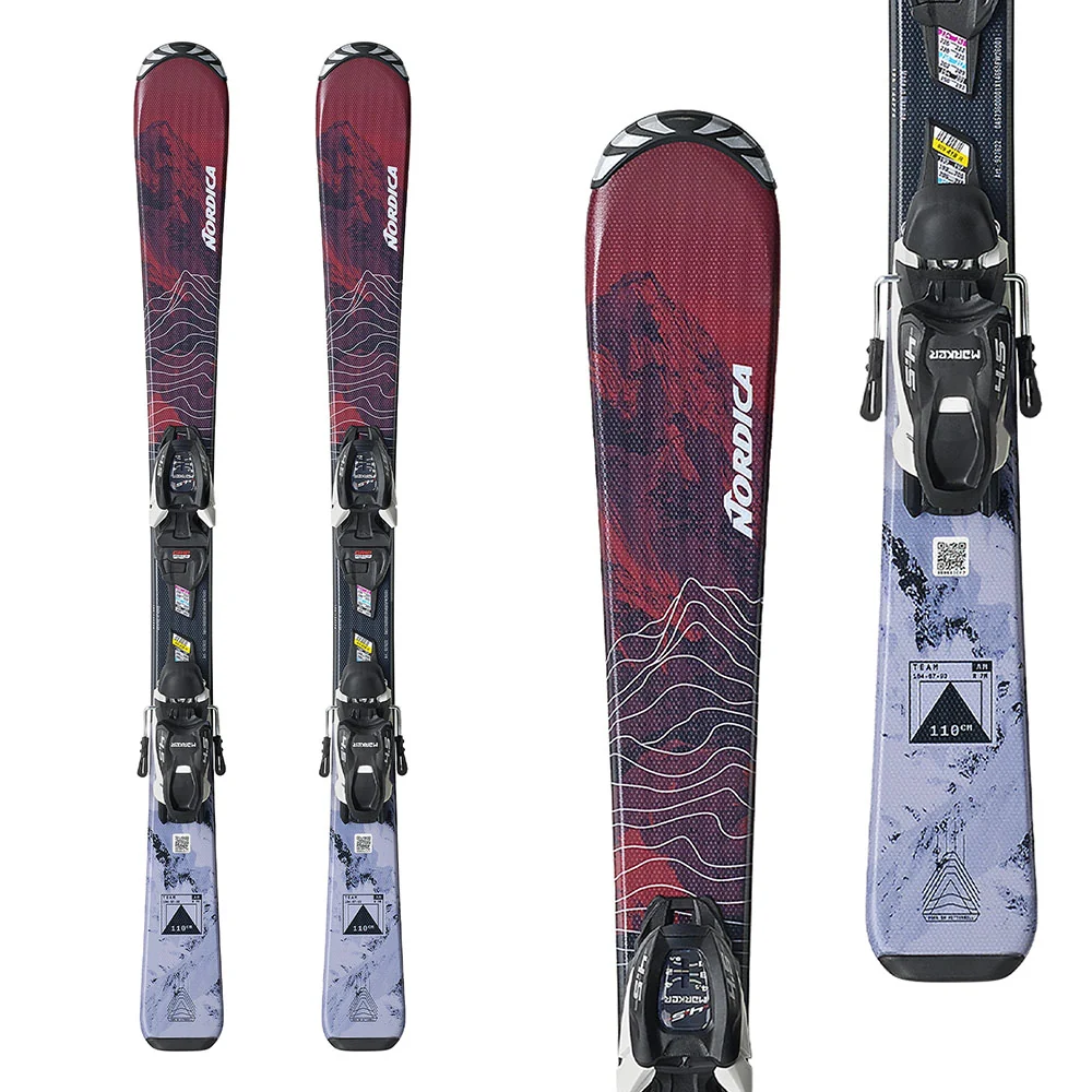 Nordica Junior's Team AM (100-140) Skis with JR 4.5 FDT Bindings 2027