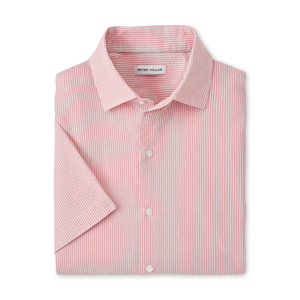 PETER MILLAR M'S COASTAL STRIPE COTTON LYOCELL SPORT SHIRT