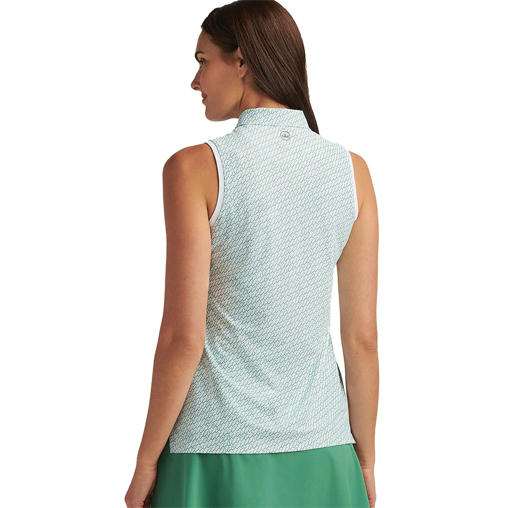 Peter Millar Women's Stepped Clubs Banded Sport Mesh Sleeveless Button Polo Shirt - Image 3