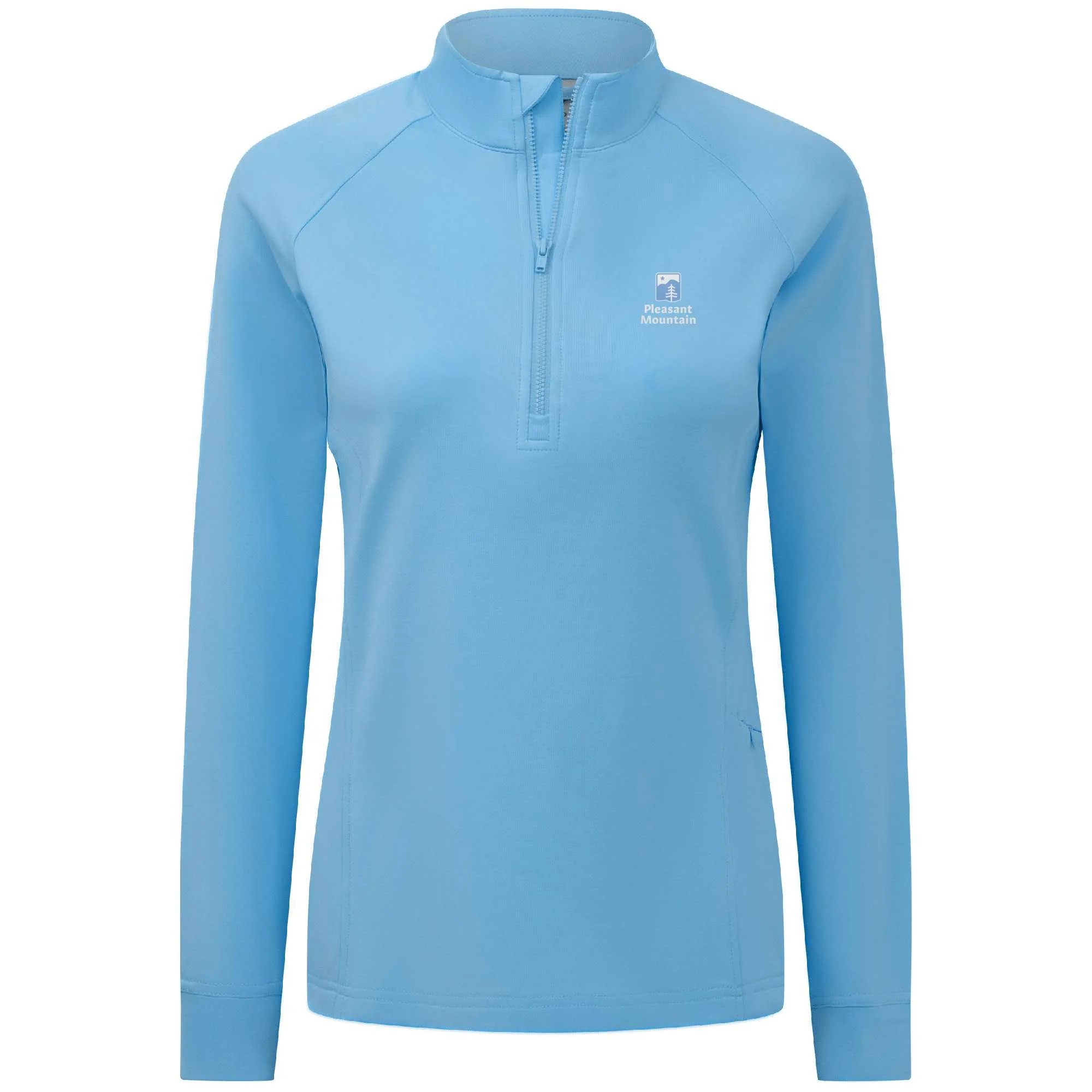 Pleasant Mountain Women's Midweight 1/4 Zip White Small Chest Logo - Image 2