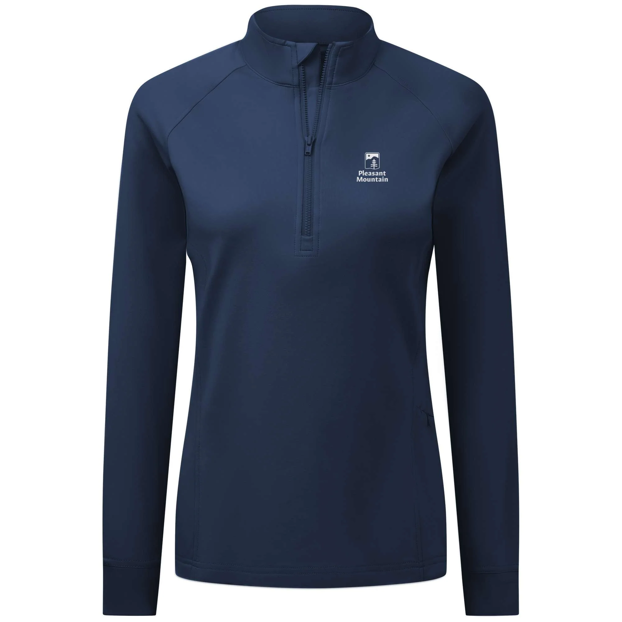 Pleasant Mountain Women's Midweight 1/4 Zip White Small Chest Logo - Image 4
