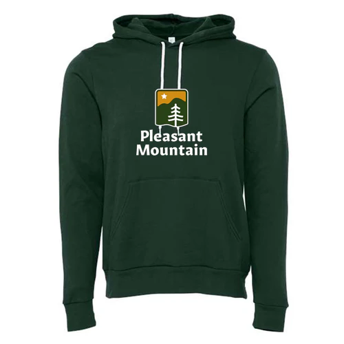 Pleasant Mountain Adult Hoodie Full Color Chest Logo Forest