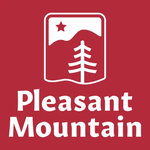 Pleasant Mountain Adult T-Shirt White Chest Logo Red - Image 2