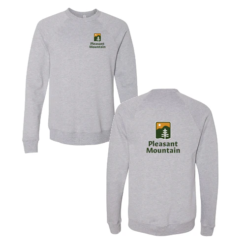 Pleasant Mountain Adult Crewneck Full Color Chest and Back Logo Athletic Heather