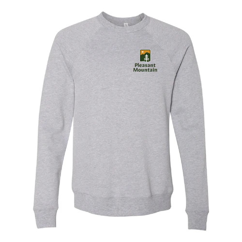 Pleasant Mountain Adult Crewneck Full Color Chest and Back Logo Athletic Heather - Image 2