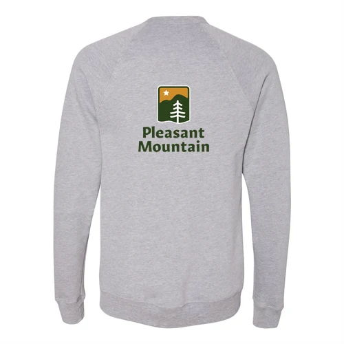 Pleasant Mountain Adult Crewneck Full Color Chest and Back Logo Athletic Heather - Image 4