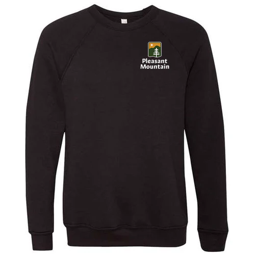 Pleasant Mountain Adult Crewneck Full Color Chest and Back Logo Black - Image 2