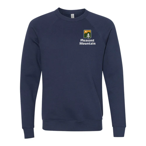 Pleasant Mountain Adult Crewneck Full Color Chest and Back Logo Navy - Image 2