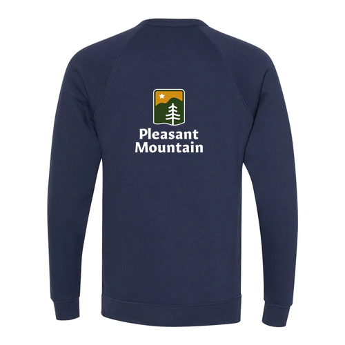 Pleasant Mountain Adult Crewneck Full Color Chest and Back Logo Navy - Image 4