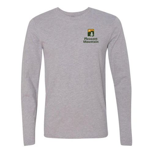 Pleasant Mountain Adult Long Sleeve Full Color Chest and Back Logo Heather Grey - Image 2