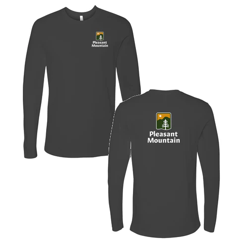 Pleasant Mountain Adult Long Sleeve Full Color Chest and Back Logo Heavy Metal