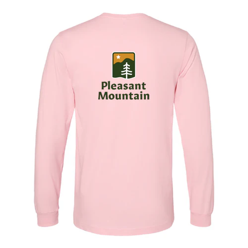 Pleasant Mountain Adult Long Sleeve Full Color Chest and Back Logo Pink - Image 4