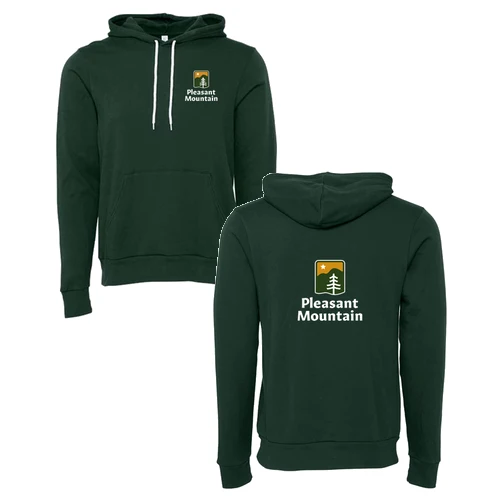 Pleasant Mountain Adult Hoodie Full Color Chest and Back Logo Forest