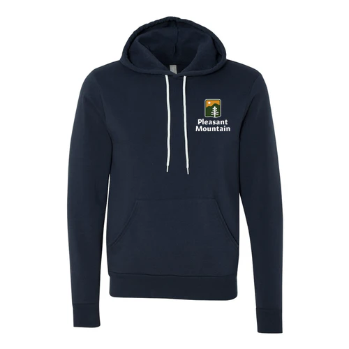 Pleasant Mountain Adult Hoodie Full Color Chest and Back Logo Navy - Image 2