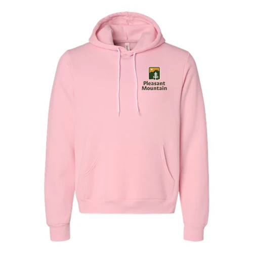 Pleasant Mountain Adult Hoodie Full Color Chest and Back Logo Pink - Image 2