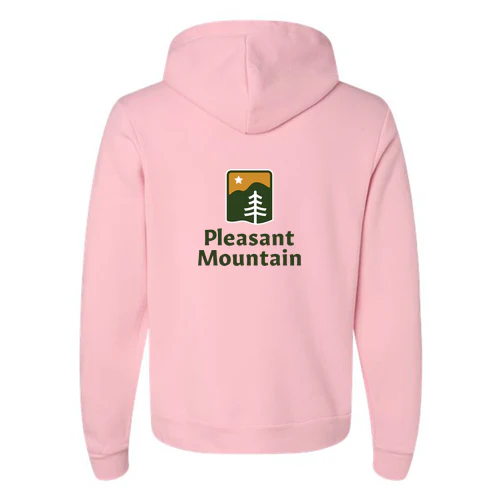 Pleasant Mountain Adult Hoodie Full Color Chest and Back Logo Pink - Image 4