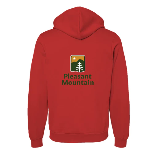 Pleasant Mountain Adult Hoodie Full Color Chest and Back Logo Red - Image 4
