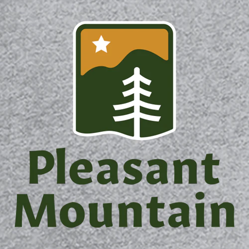Pleasant Mountain Adult T-Shirt Full Color Chest and Back Logo Heather Grey - Image 3