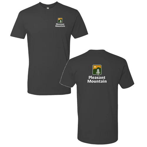 Pleasant Mountain Adult T-Shirt Full Color Chest and Back Logo Heavy Metal