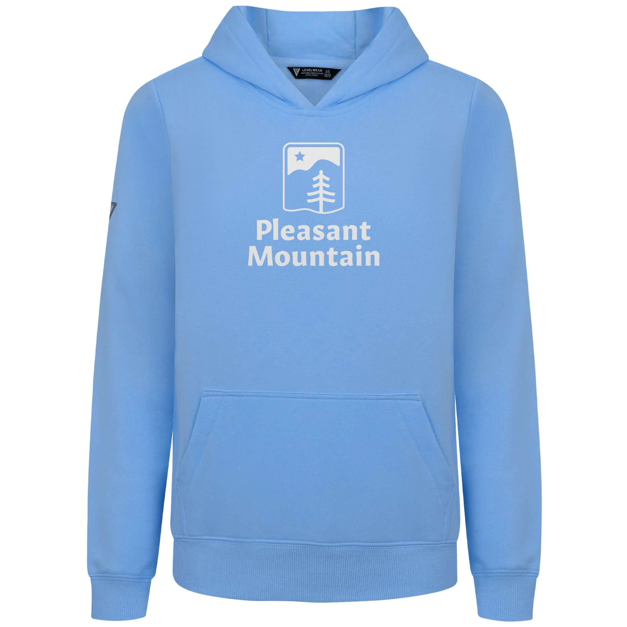 Pleasant Mountain Kid's Hoody White Chest Logo