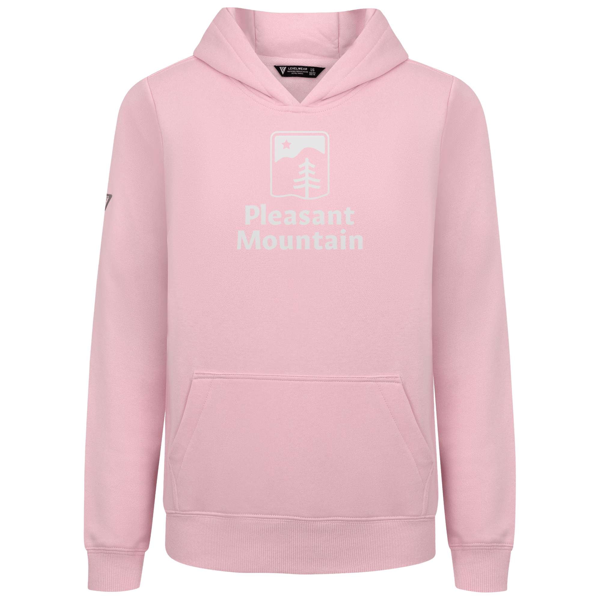 Pleasant Mountain Kid's Hoody White Chest Logo - Image 2