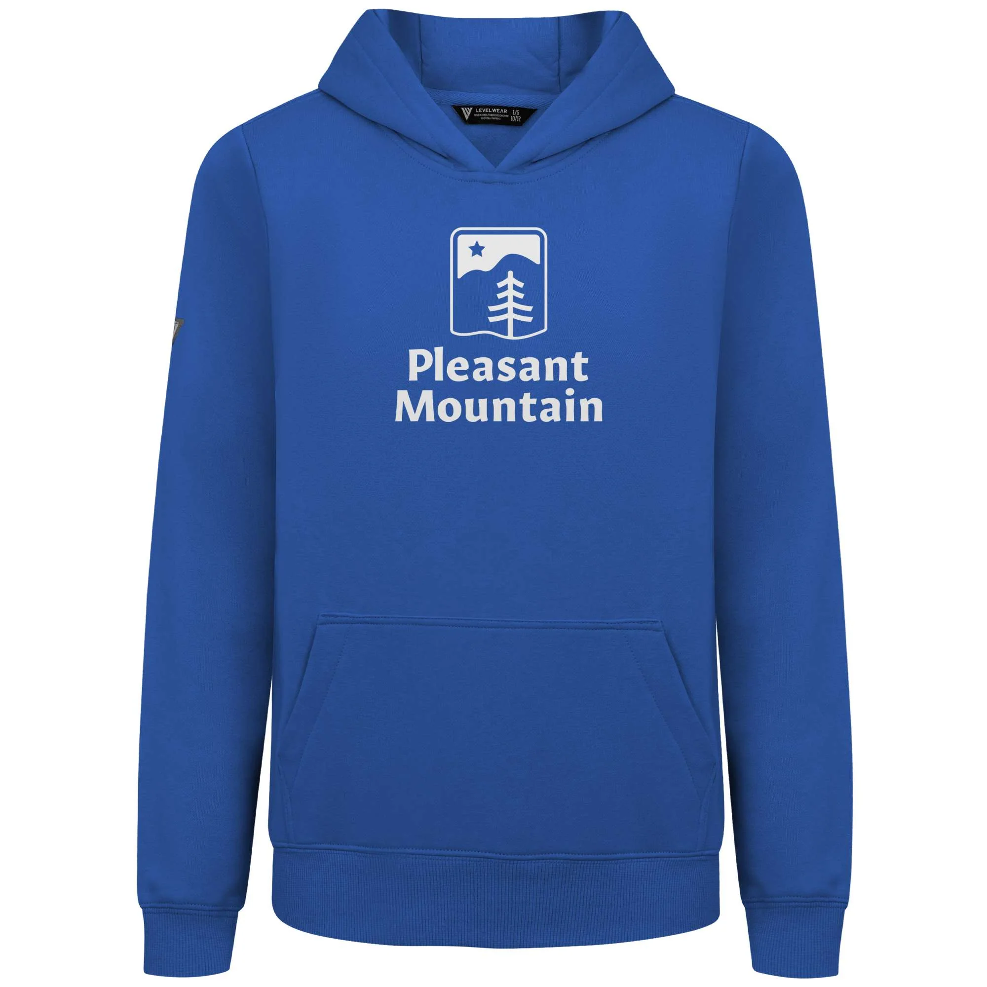 Pleasant Mountain Kid's Hoody White Chest Logo - Image 4