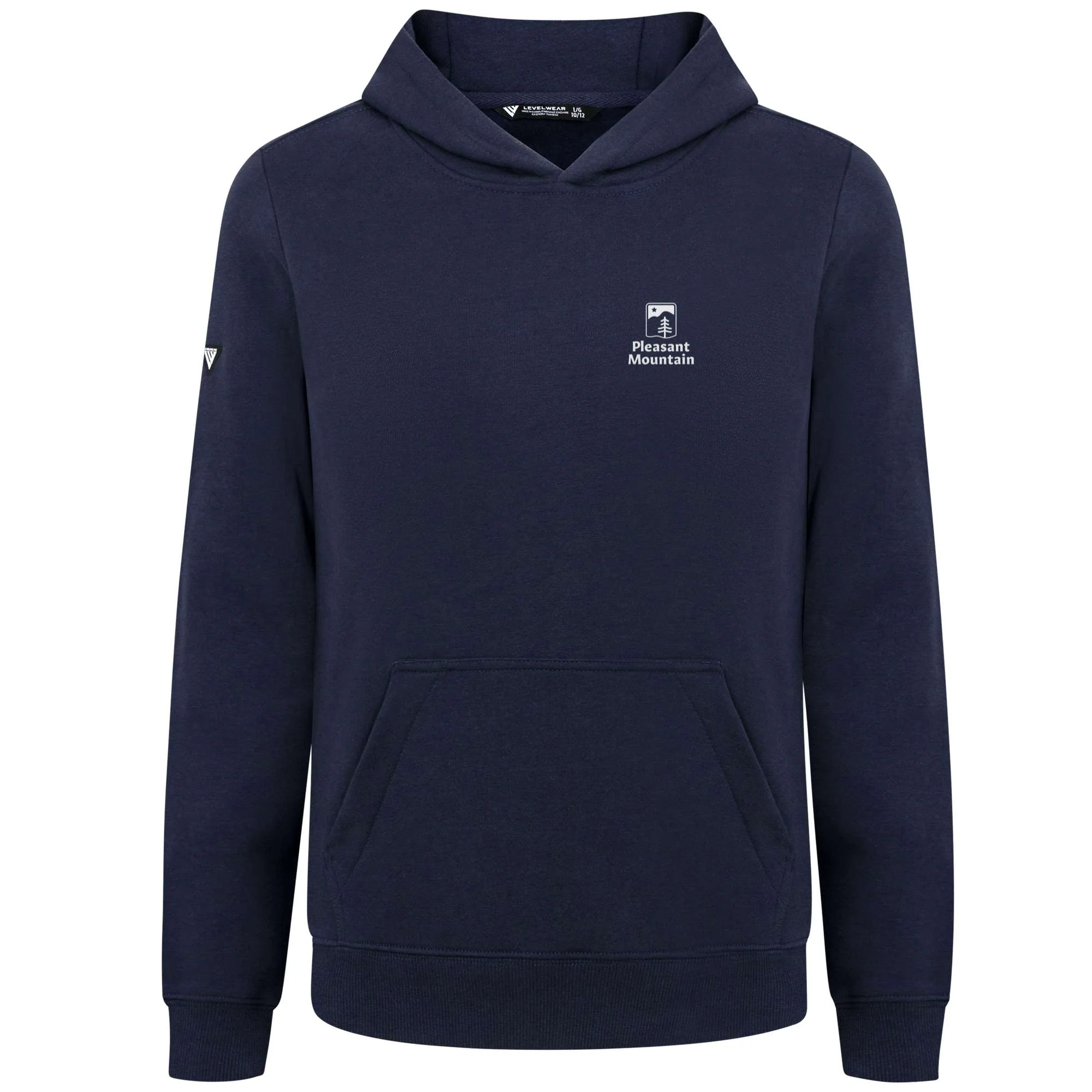Pleasant Mountain Kid's Hoody White Small Chest Logo - Image 3