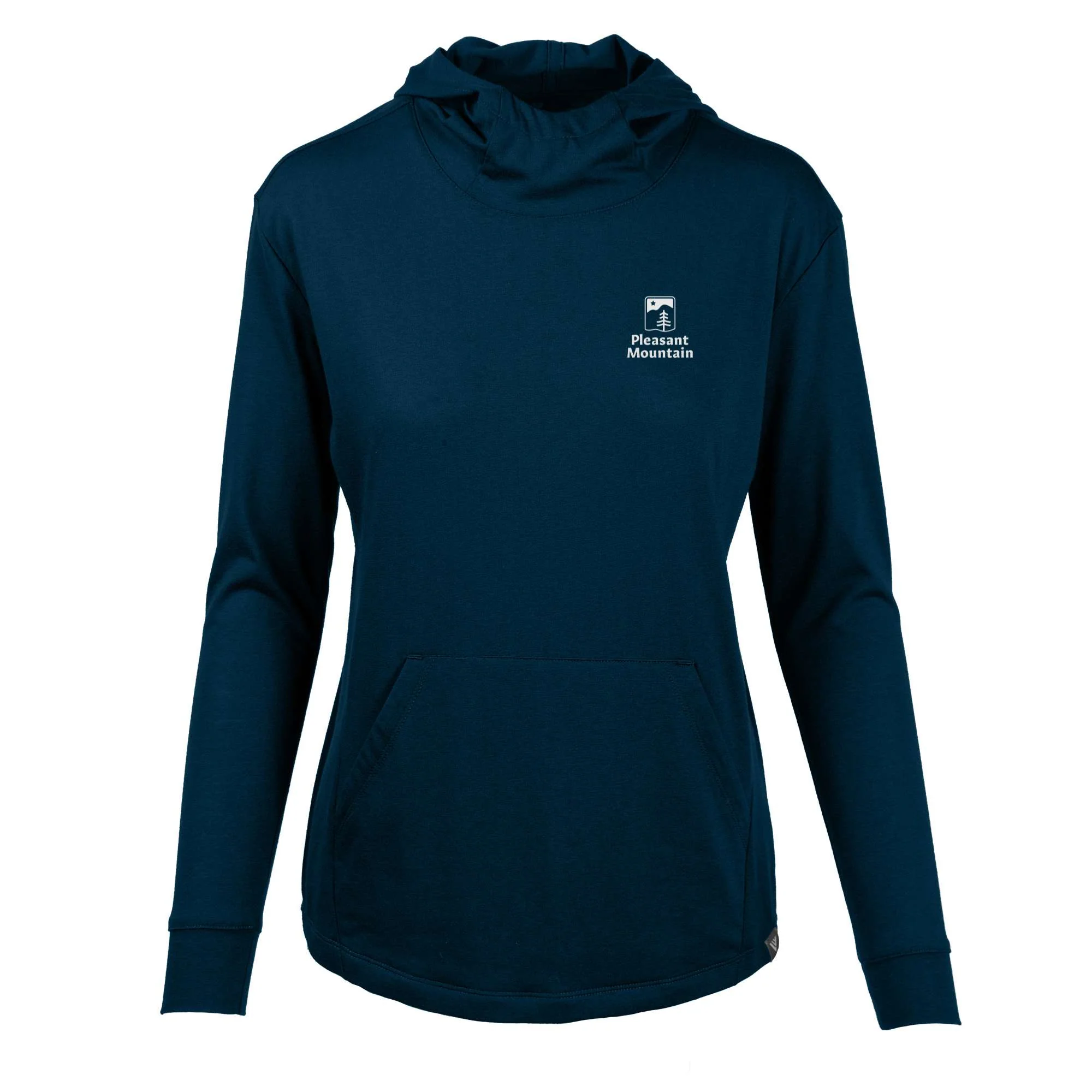 Pleasant Mountain Women's Lightweight Tech Hoody White Small Chest Logo
