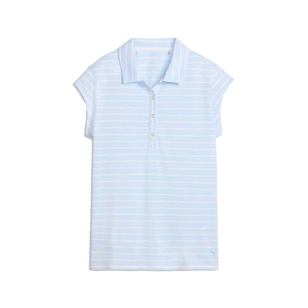 Puma Women's Pique YD Stripe Cap Sleeve Golf Polo