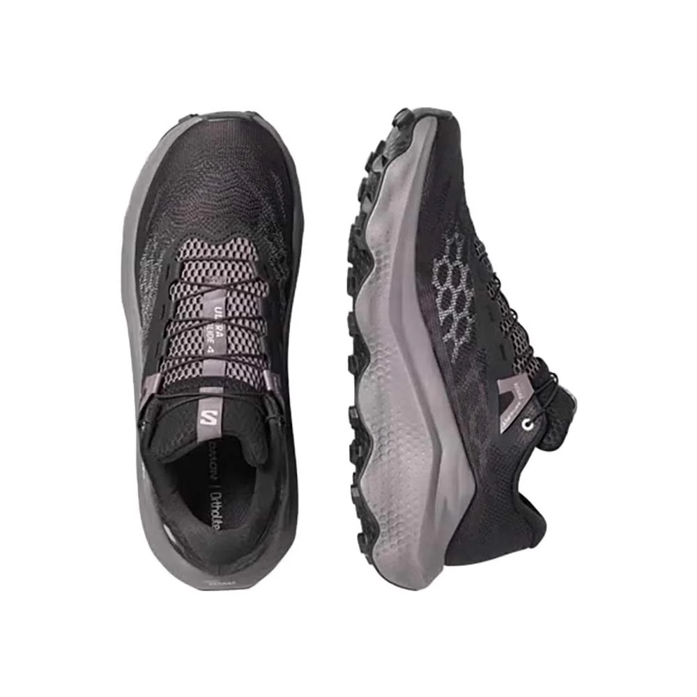 Salomon Men's Ultra Glide 4 Running Shoes - Black/Dark Gull Gray - Image 4