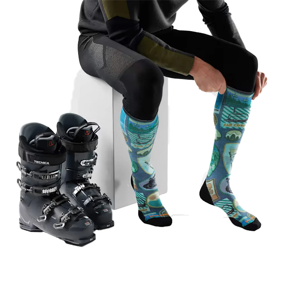 Smartwool Ski Targeted Cushion Explorer Print OTC Socks - Image 2
