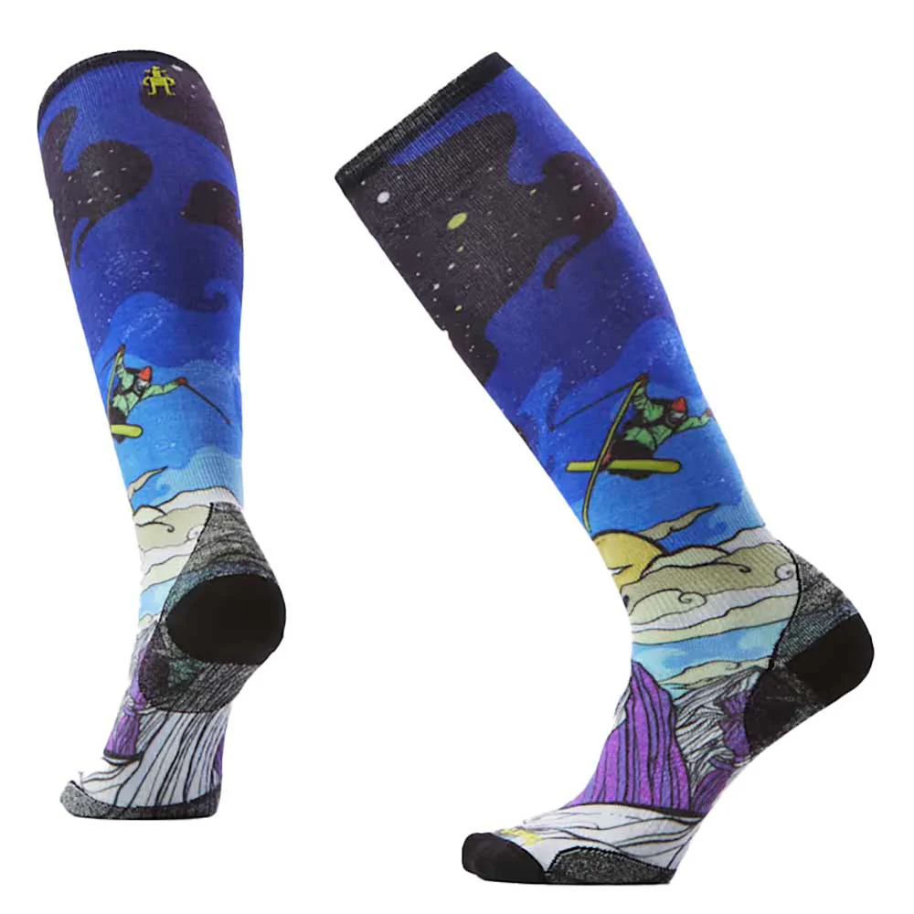 Smartwool Women's Ski Zero Cushion Galactic Ski Print OTC Socks﻿