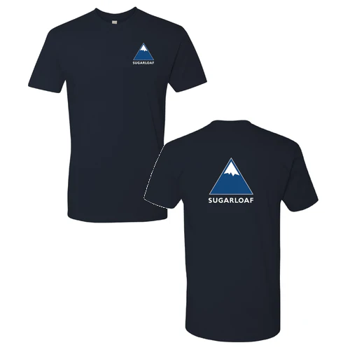 Sugarloaf Adult T-Shirt Full Color Chest and Back Logo Midnight Navy