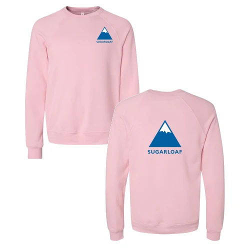 Sugarloaf Adult Crewneck Full Color Chest and Back Logo Pink