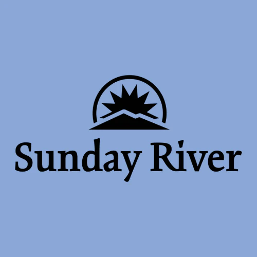 Sunday River Adult Crewneck Black Chest Logo Carolina Blue - Image 2
