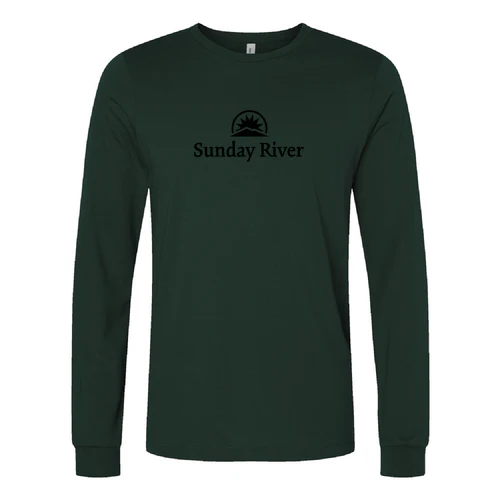 Sunday River Adult Long Sleeve Black Chest Logo Forest