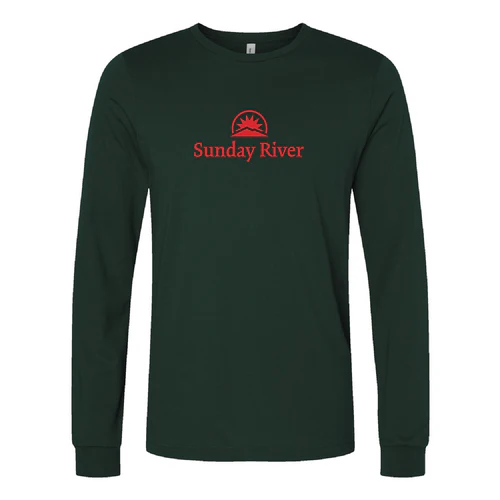 Sunday River Adult Long Sleeve Red Chest Logo Forest