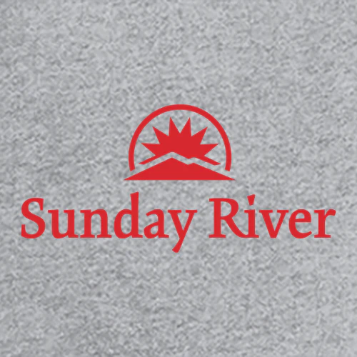 Sunday River Adult Long Sleeve Red Chest Logo Heather Grey - Image 2