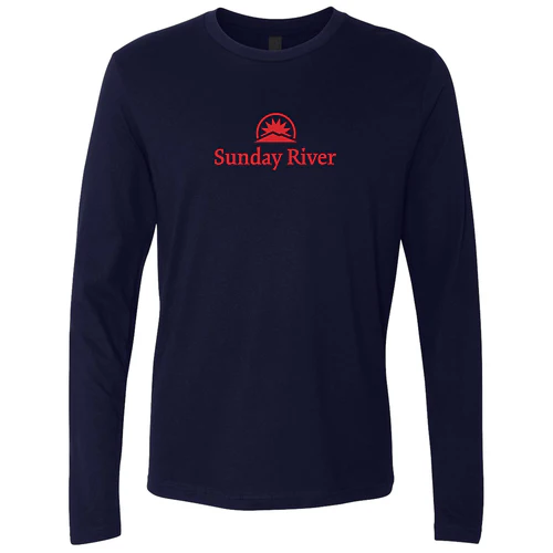 Sunday River Adult Long Sleeve Red Chest Logo Midnight Navy