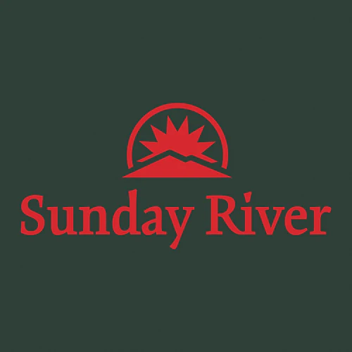 Sunday River Adult T-Shirt Red Chest Logo Forest - Image 2