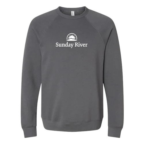 Sunday River Adult Crewneck White Chest Logo Asphalt