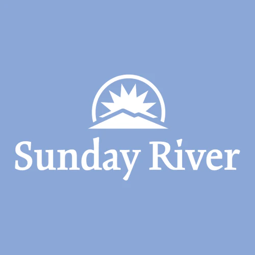 Sunday River Adult Crewneck White Chest Logo Carolina Blue - Image 2