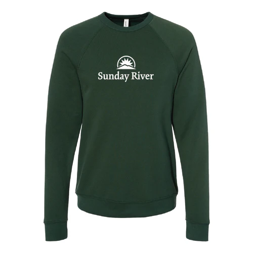 Sunday River Adult Crewneck White Chest Logo Forest