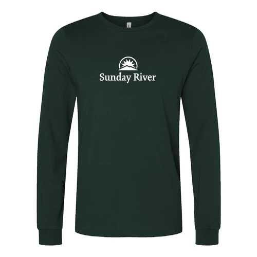 Sunday River Adult Long Sleeve White Chest Logo Forest