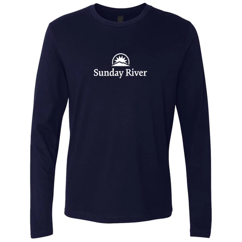 Sunday River Adult Long Sleeve White Chest Logo Midnight Navy